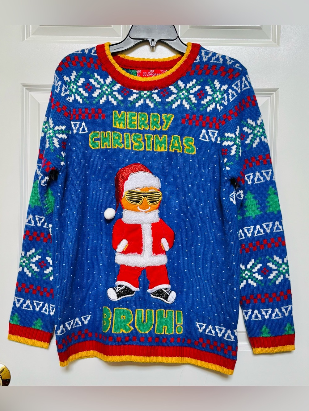 32 Degrees Red and Green Holiday Knit Sweater